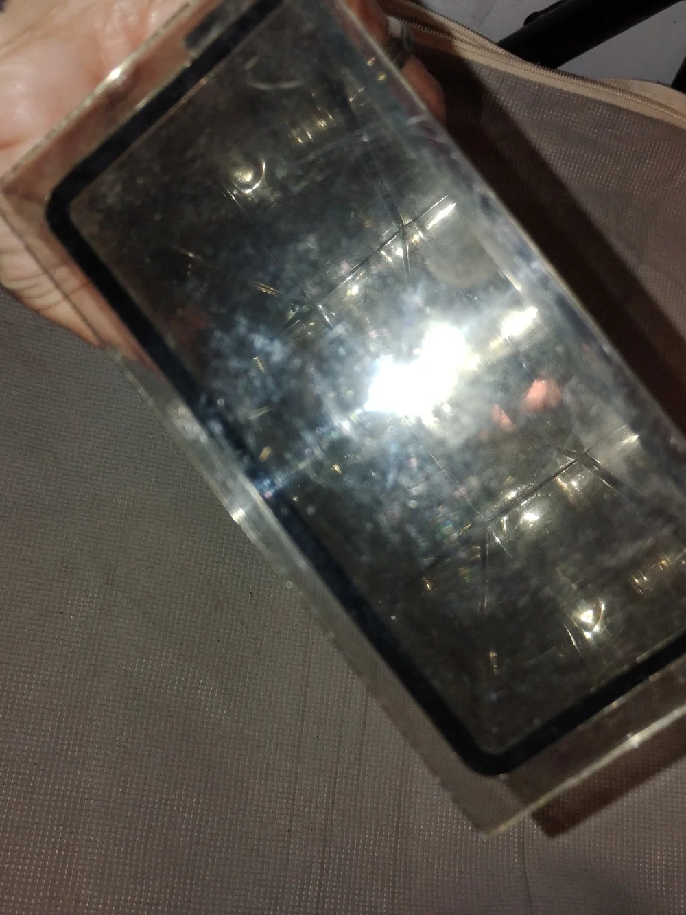 Vintage Clear Plastic Phone Display Tray - Transparent